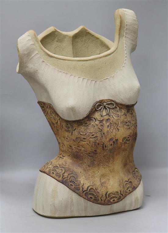 An Art Pottery vase in the form of a female torso